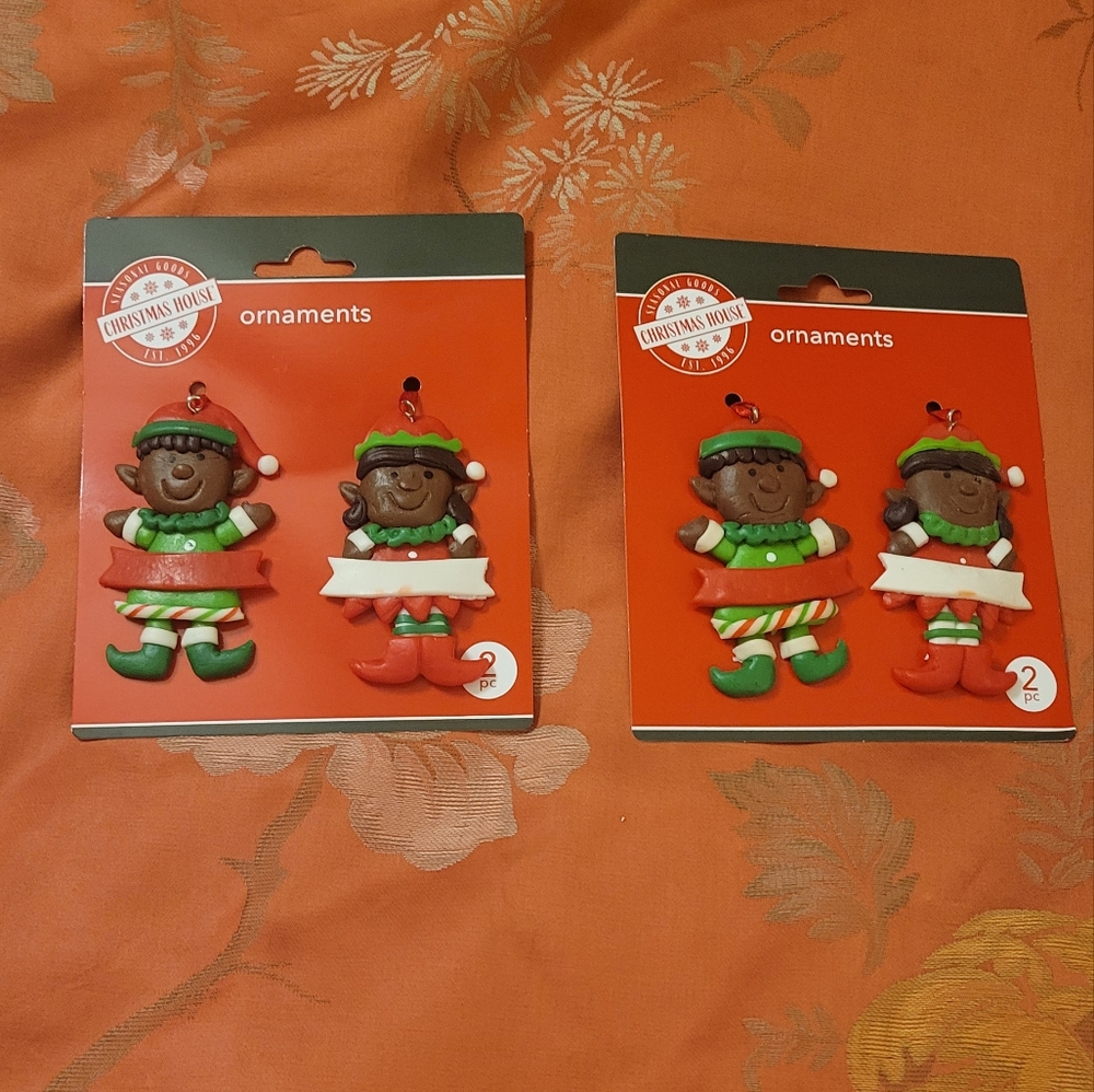African American Christmas Elf Ornaments